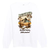 Funny Retired Retirement Gift Goodbye Tension Premium Crewneck Sweatshirt