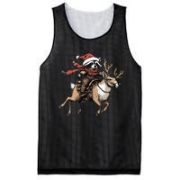 Funny Raccoon Riding Reindeer Cowboy Cowgirl Christmas Mesh Reversible Basketball Jersey Tank