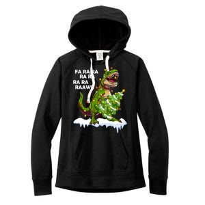 Fa Ra Rawr Christmas Trex Funny Santa Dinosaur Gift Tee Gift Women's Fleece Hoodie