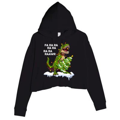 Fa Ra Rawr Christmas Trex Funny Santa Dinosaur Gift Tee Gift Crop Fleece Hoodie