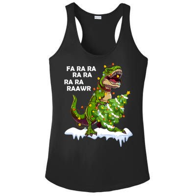 Fa Ra Rawr Christmas Trex Funny Santa Dinosaur Gift Tee Gift Ladies PosiCharge Competitor Racerback Tank