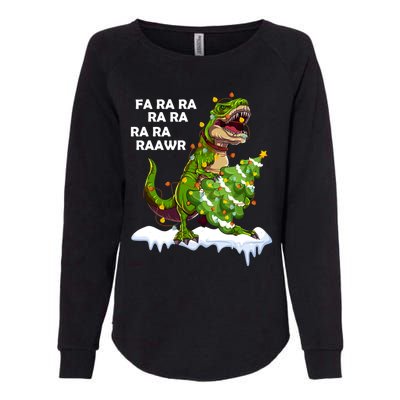 Fa Ra Rawr Christmas Trex Funny Santa Dinosaur Gift Tee Gift Womens California Wash Sweatshirt