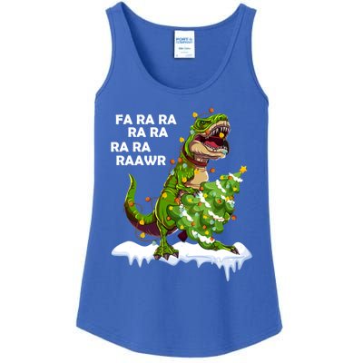 Fa Ra Rawr Christmas Trex Funny Santa Dinosaur Gift Tee Gift Ladies Essential Tank