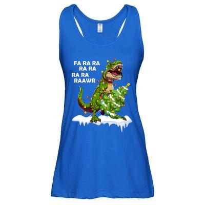 Fa Ra Rawr Christmas Trex Funny Santa Dinosaur Gift Tee Gift Ladies Essential Flowy Tank