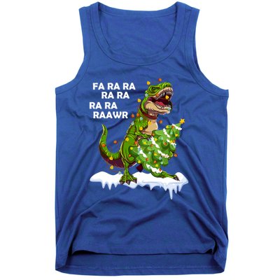 Fa Ra Rawr Christmas Trex Funny Santa Dinosaur Gift Tee Gift Tank Top