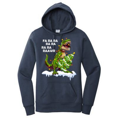 Fa Ra Rawr Christmas Trex Funny Santa Dinosaur Gift Tee Gift Women's Pullover Hoodie