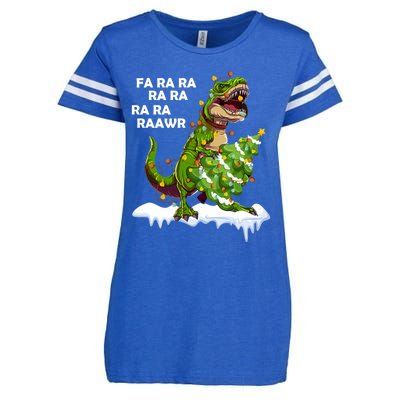 Fa Ra Rawr Christmas Trex Funny Santa Dinosaur Gift Tee Gift Enza Ladies Jersey Football T-Shirt