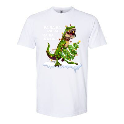 Fa Ra Rawr Christmas Trex Funny Santa Dinosaur Gift Tee Gift Softstyle® CVC T-Shirt