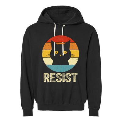 Funny Resist Retro Cat Resist Garment-Dyed Fleece Hoodie