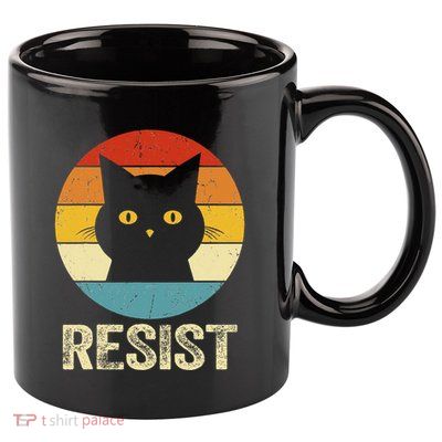 Funny Resist Retro Cat Resist 11oz C Handle Ceramic Mug