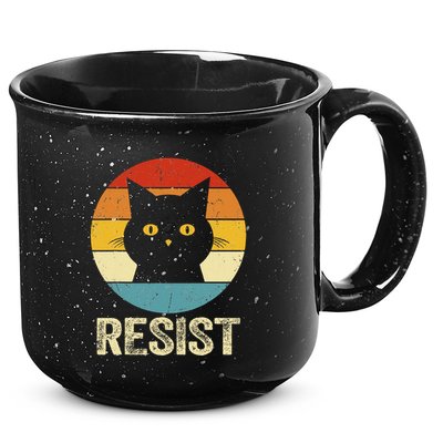 Funny Resist Retro Cat Resist 15oz Campfire Ceramic Mug