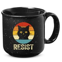 Funny Resist Retro Cat Resist 15oz Campfire Ceramic Mug