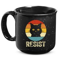 Funny Resist Retro Cat Resist 15oz Campfire Ceramic Mug