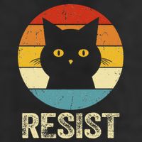 Funny Resist Retro Cat Resist 15oz Campfire Ceramic Mug