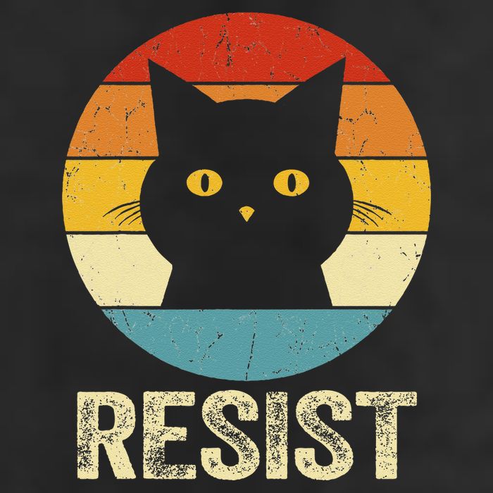 Funny Resist Retro Cat Resist 15oz Campfire Ceramic Mug
