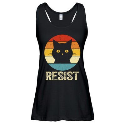 Funny Resist Retro Cat Resist Ladies Essential Flowy Tank