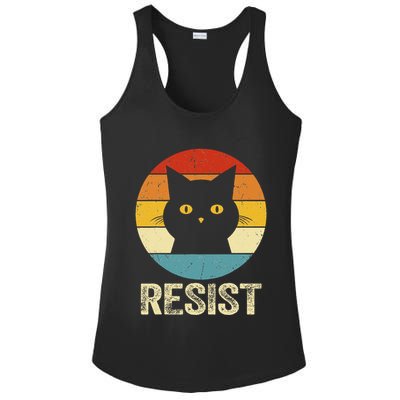 Funny Resist Retro Cat Resist Ladies PosiCharge Competitor Racerback Tank