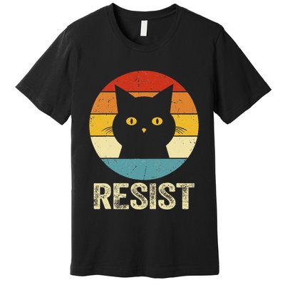 Funny Resist Retro Cat Resist Premium T-Shirt
