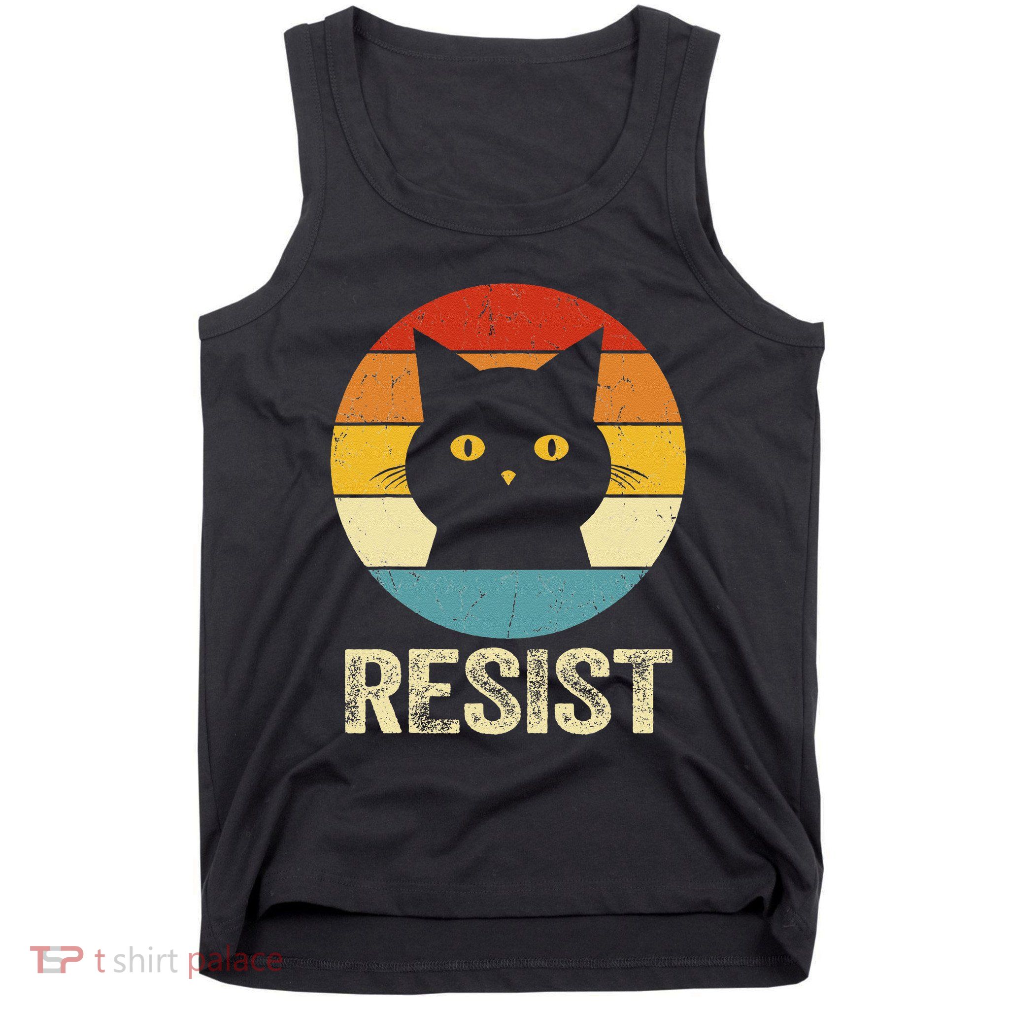 Funny Resist Retro Cat Resist Tank Top