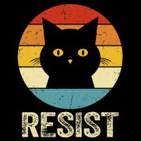 Funny Resist Retro Cat Resist Cropped Pullover Crew