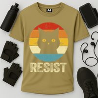 Funny Resist Retro Cat Resist Cooling Performance Crew T-Shirt