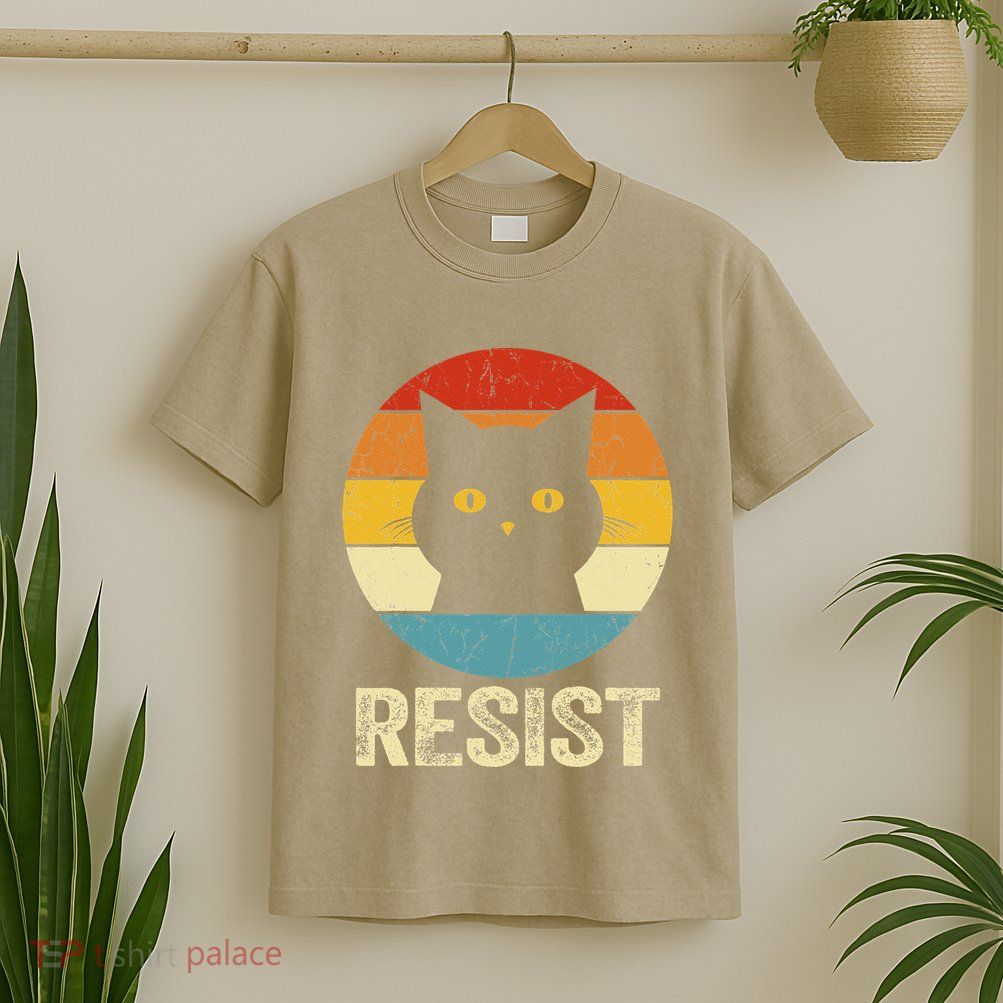 Funny Resist Retro Cat Resist T-Shirt