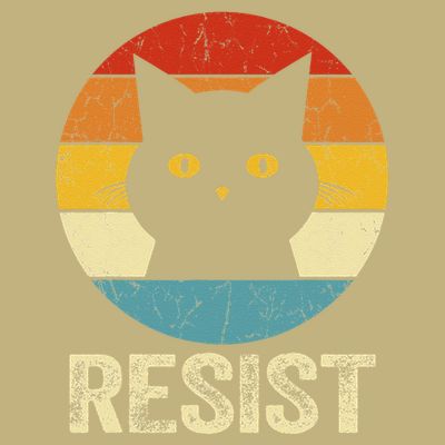 Funny Resist Retro Cat Resist T-Shirt