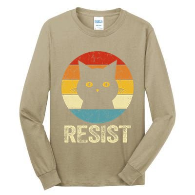 Funny Resist Retro Cat Resist Tall Long Sleeve T-Shirt