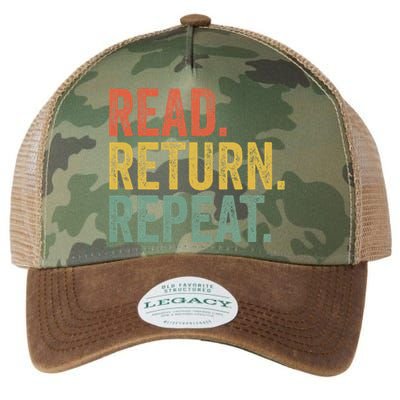 Funny Reading Read Return Repeat Funny Librarian Library Legacy Tie Dye Trucker Hat