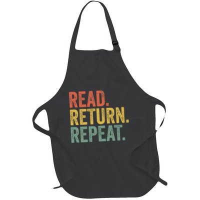 Funny Reading Read Return Repeat Funny Librarian Library Full-Length Apron With Pockets