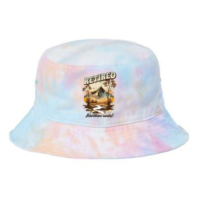 Funny Retired Retirement Gift Adventure Awaits Tie Dye Newport Bucket Hat