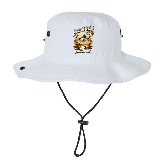 Funny Retired Retirement Gift Adventure Awaits Legacy Cool Fit Booney Bucket Hat