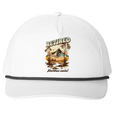 Funny Retired Retirement Gift Adventure Awaits Snapback Five-Panel Rope Hat