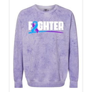 Fighter Ribbon Rheumatoid Arthritis Awareness Colorblast Crewneck Sweatshirt