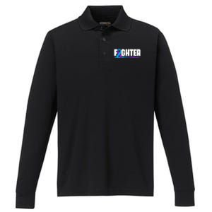 Fighter Ribbon Rheumatoid Arthritis Awareness Performance Long Sleeve Polo