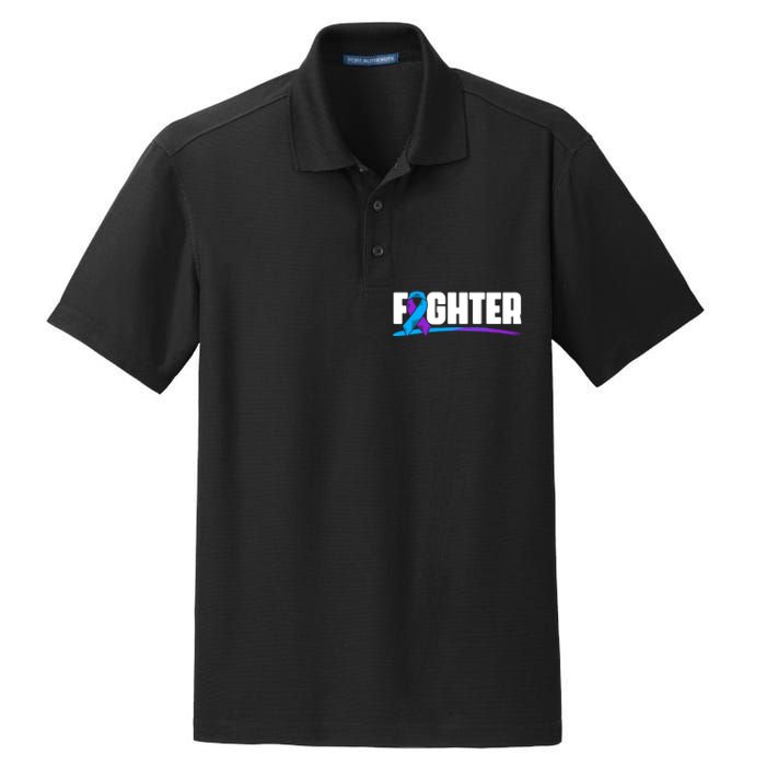 Fighter Ribbon Rheumatoid Arthritis Awareness Dry Zone Grid Polo