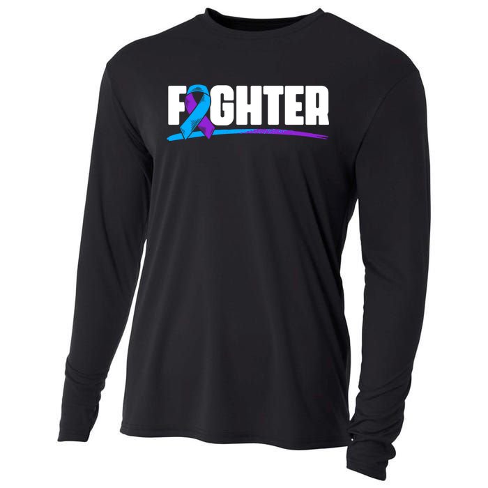 Fighter Ribbon Rheumatoid Arthritis Awareness Cooling Performance Long Sleeve Crew