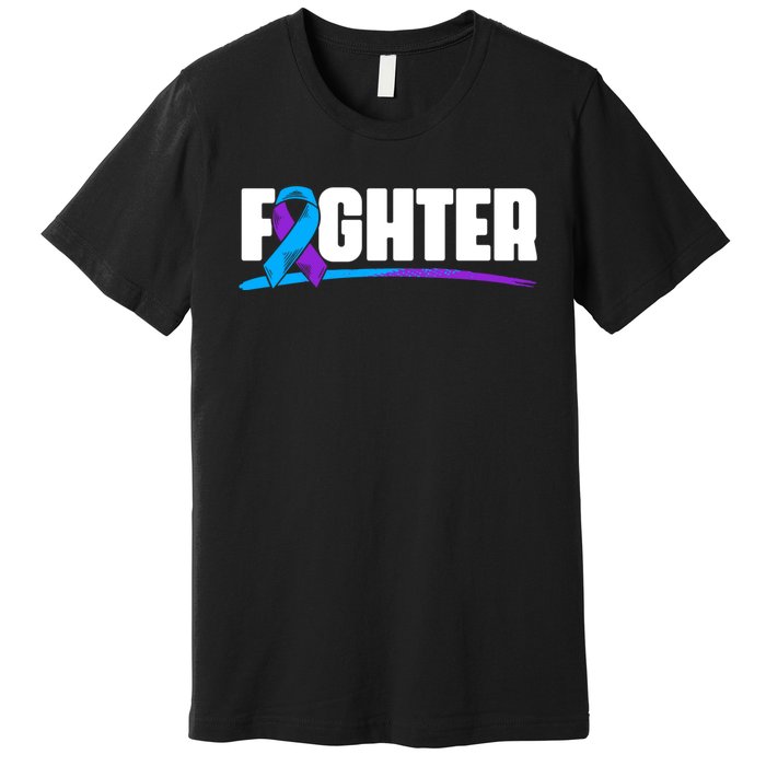 Fighter Ribbon Rheumatoid Arthritis Awareness Premium T-Shirt