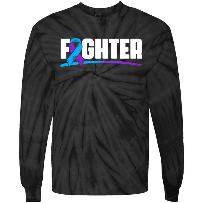 Fighter Ribbon Rheumatoid Arthritis Awareness Tie-Dye Long Sleeve Shirt