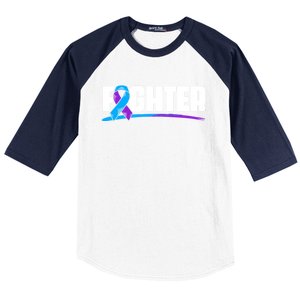 Fighter Ribbon Rheumatoid Arthritis Awareness Baseball Sleeve Shirt