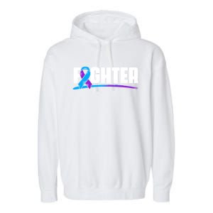 Fighter Ribbon Rheumatoid Arthritis Awareness Garment-Dyed Fleece Hoodie