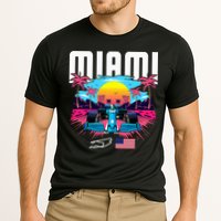Formula Racing Retro Miami Circuit Usa Flag Race Car Fans Cooling Performance Crew T-Shirt