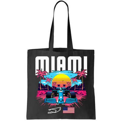 Formula Racing Retro Miami Circuit Usa Flag Race Car Fans Bag