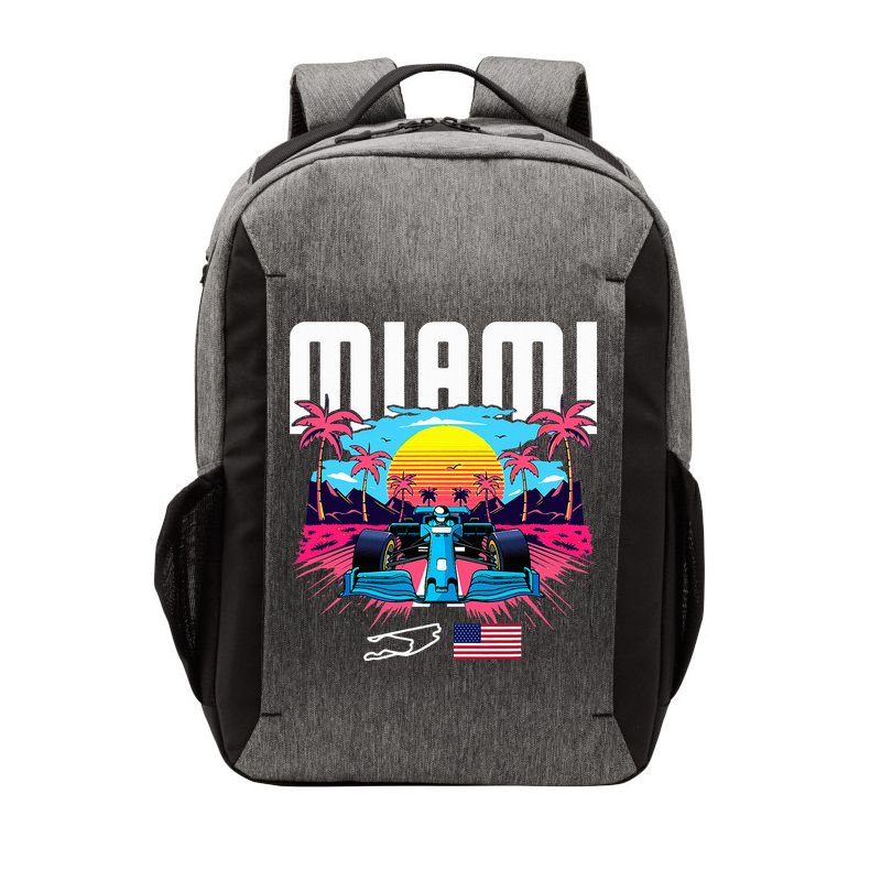 Formula Racing Retro Miami Circuit Usa Flag Race Car Fans Vector Backpack