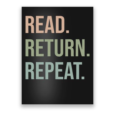 Funny Reading, Read Return Repeat, Funny Librarian Library Poster