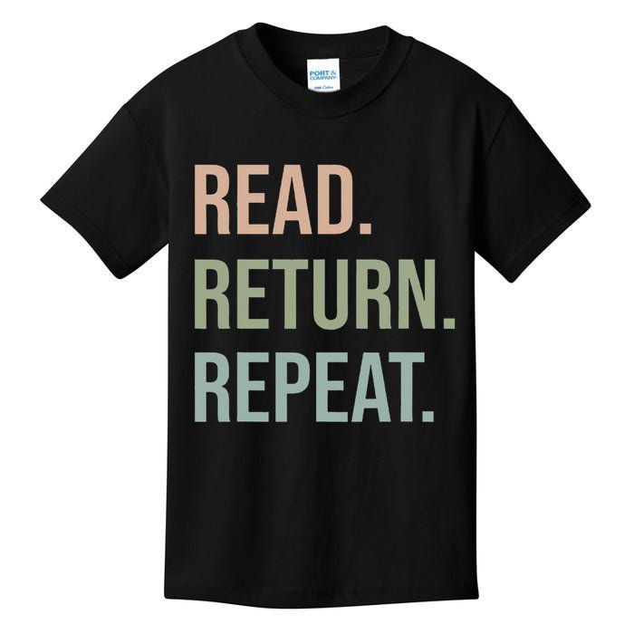 Funny Reading, Read Return Repeat, Funny Librarian Library Kids T-Shirt