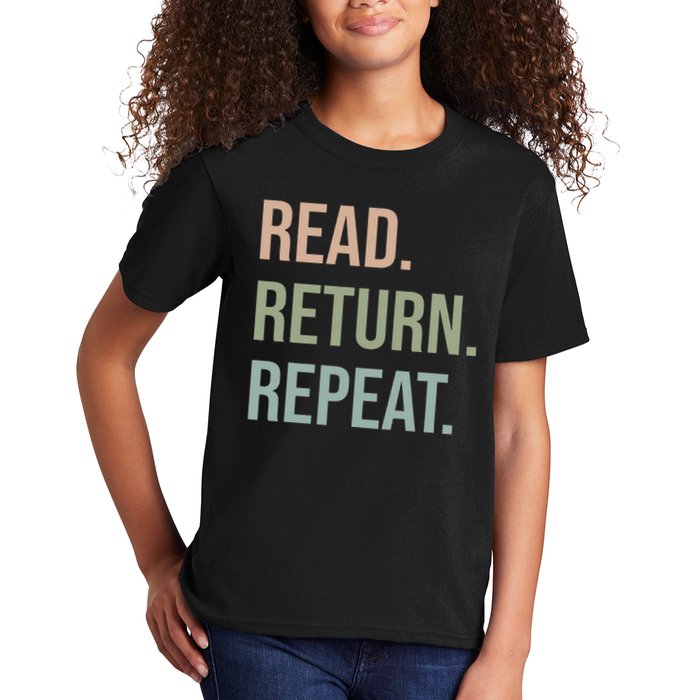 Funny Reading, Read Return Repeat, Funny Librarian Library Kids T-Shirt