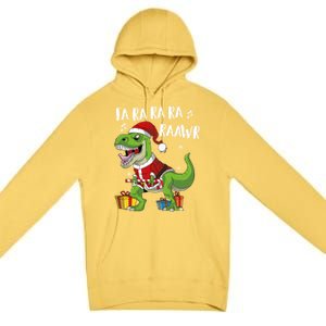 Fa Ra Ra Ra Ra Rawr Santa Dinosaur T Rex Funny Christmas Gift Premium Pullover Hoodie