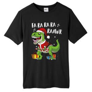 Fa Ra Ra Ra Ra Rawr Santa Dinosaur T Rex Funny Christmas Gift Tall Fusion ChromaSoft Performance T-Shirt