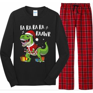 Fa Ra Ra Ra Ra Rawr Santa Dinosaur T Rex Funny Christmas Gift Long Sleeve Pajama Set